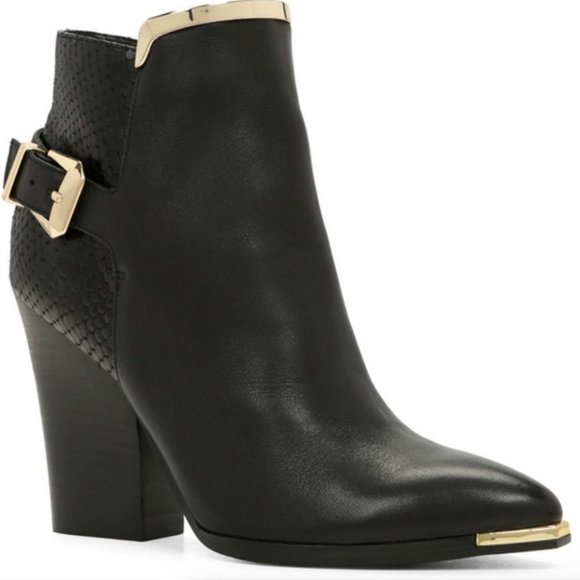 Aldo Shoes - Black and Gold Aldo Booties, Yolanda-Style, Size 7.5